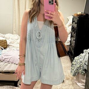 Free People Webster Denim Romper Lookalike